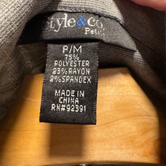 Style & Co Shimmer Metallic Blazer Jacket PM Shoulder Pads Button-Front - Picture 4 of 9